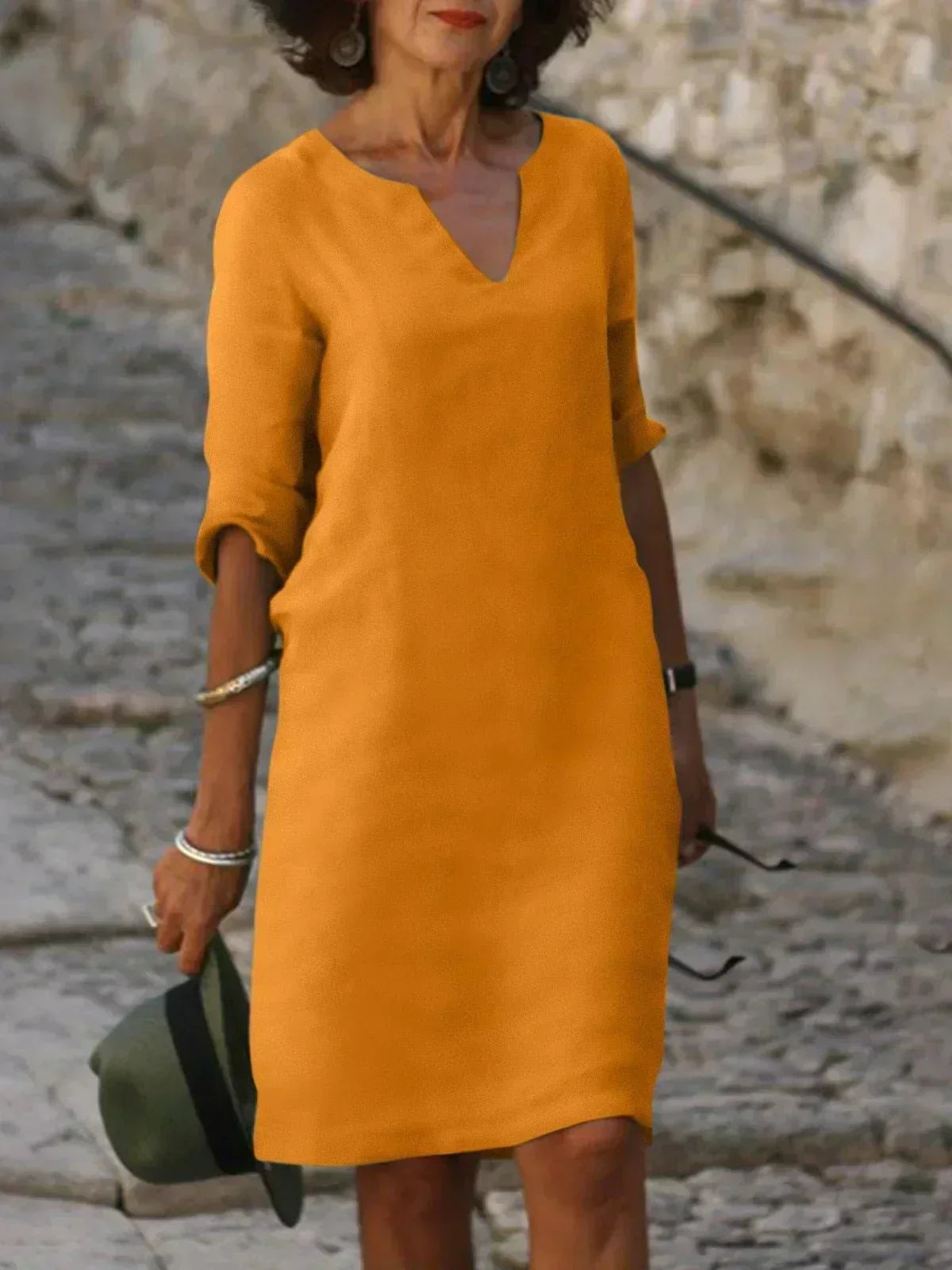 CIRA | ELEGANTES KLEID MIT V-AUSSCHNITT